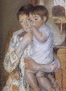 Mary Cassatt Child  in mother-s arm oil painting artist